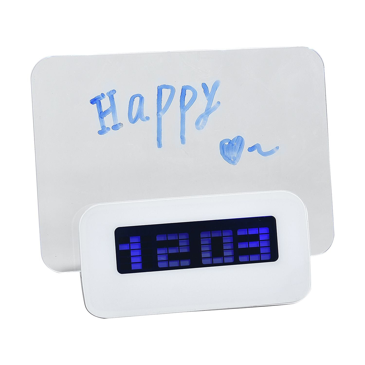 Message Board and Watercolour Pen Digital Alarm Clock - Blue Light