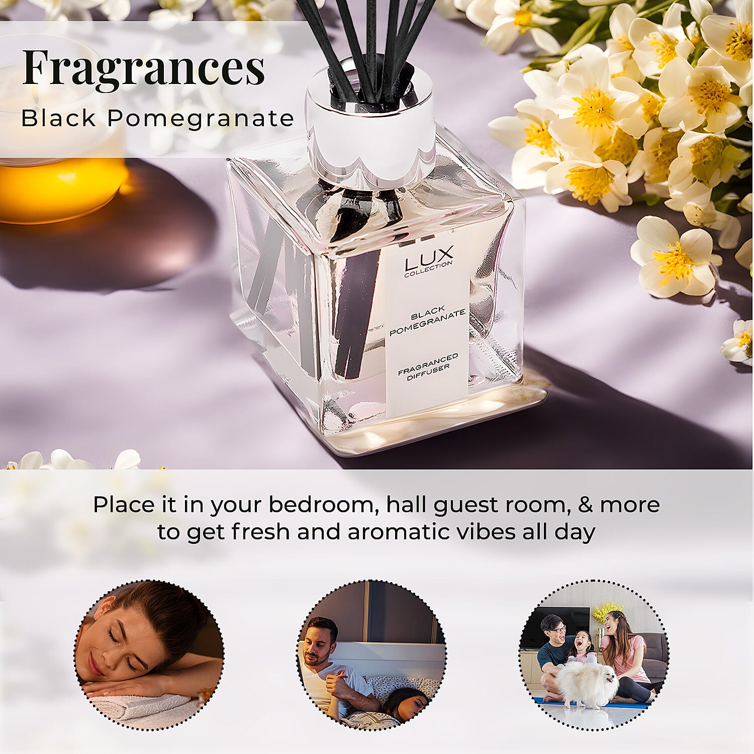 Laurelle Lux Collection- Black Pomegranate Diffuser - 100ml
