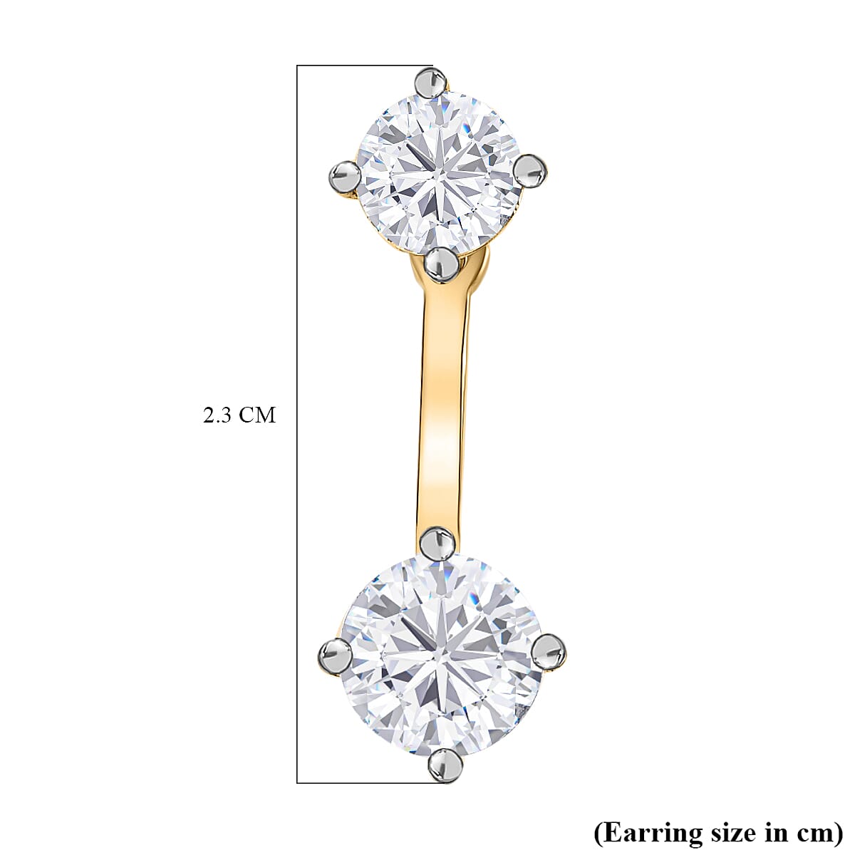 NY Closeout - ELANZA Simulated Diamond Earrings in 14K Gold Overlay Sterling Silver 6.93 Ct.