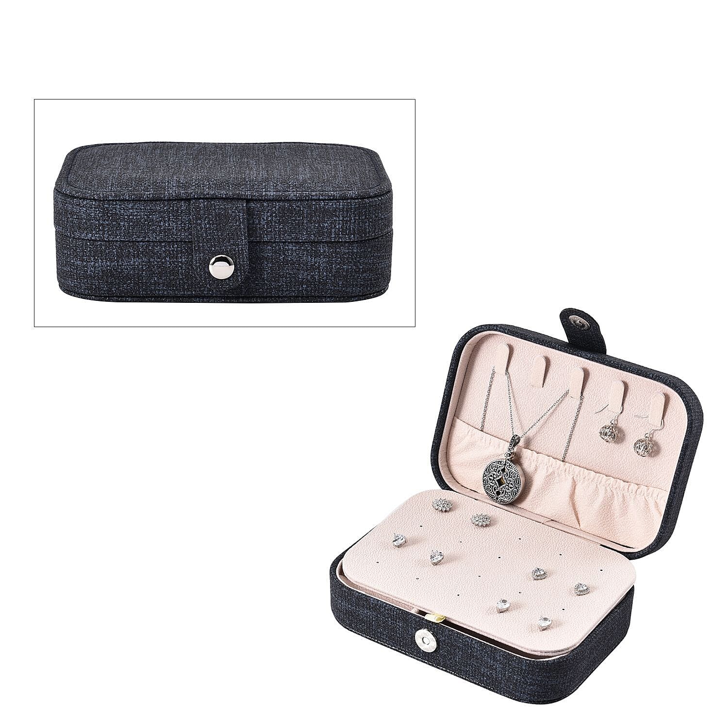 Texture Jewellery Organiser (Size 16x11x5 cm) - Pink & Khaki