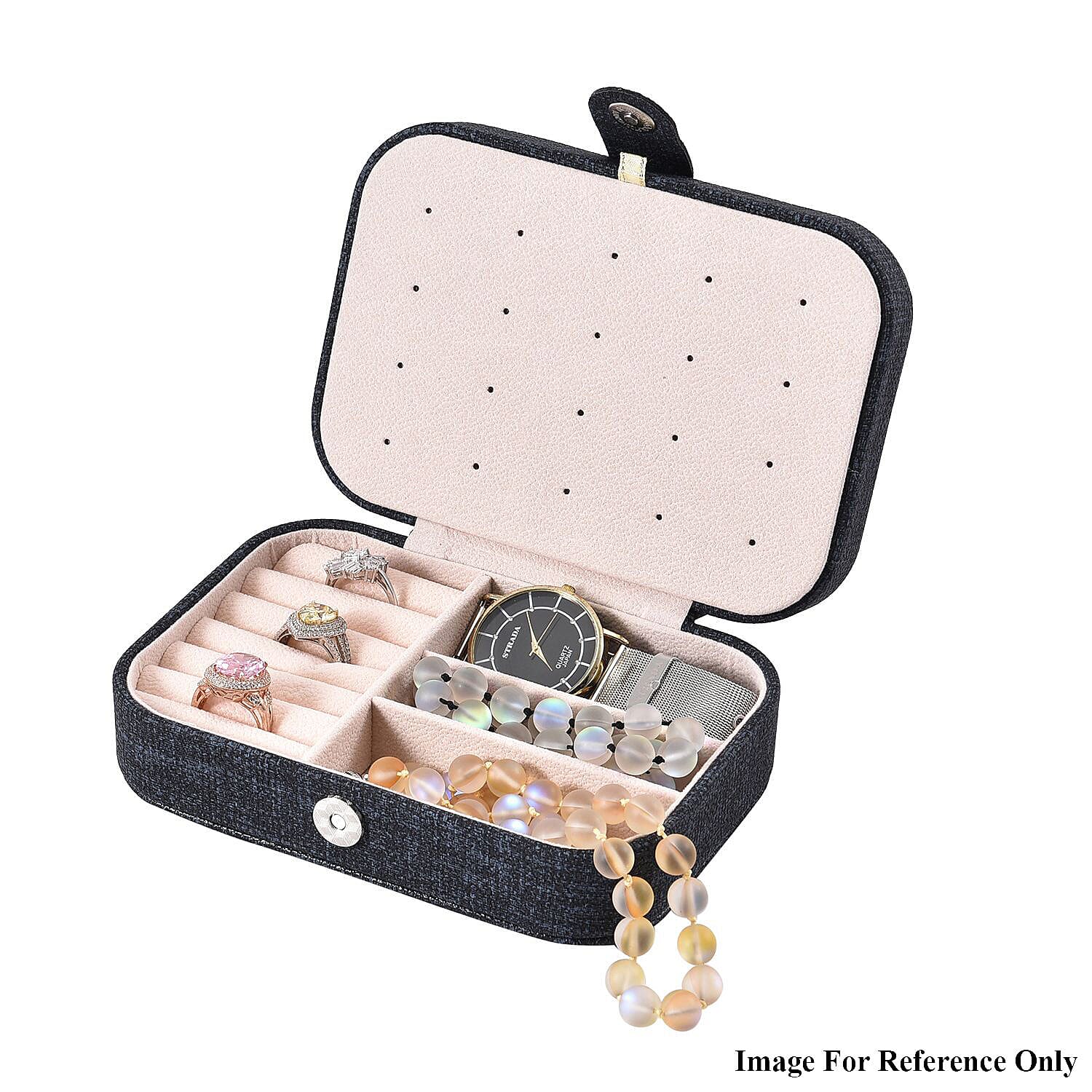 Texture Jewellery Organiser (Size 16x11x5 cm) - Pink & Khaki