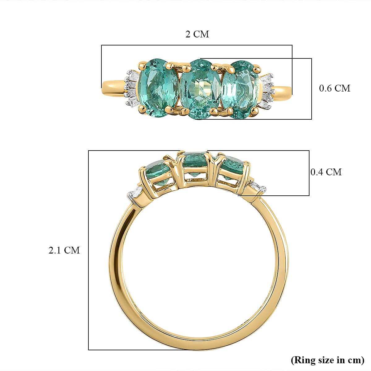 9K Yellow Gold Kagem Zambian Emerald and Diamond Ring 1.26 Ct.