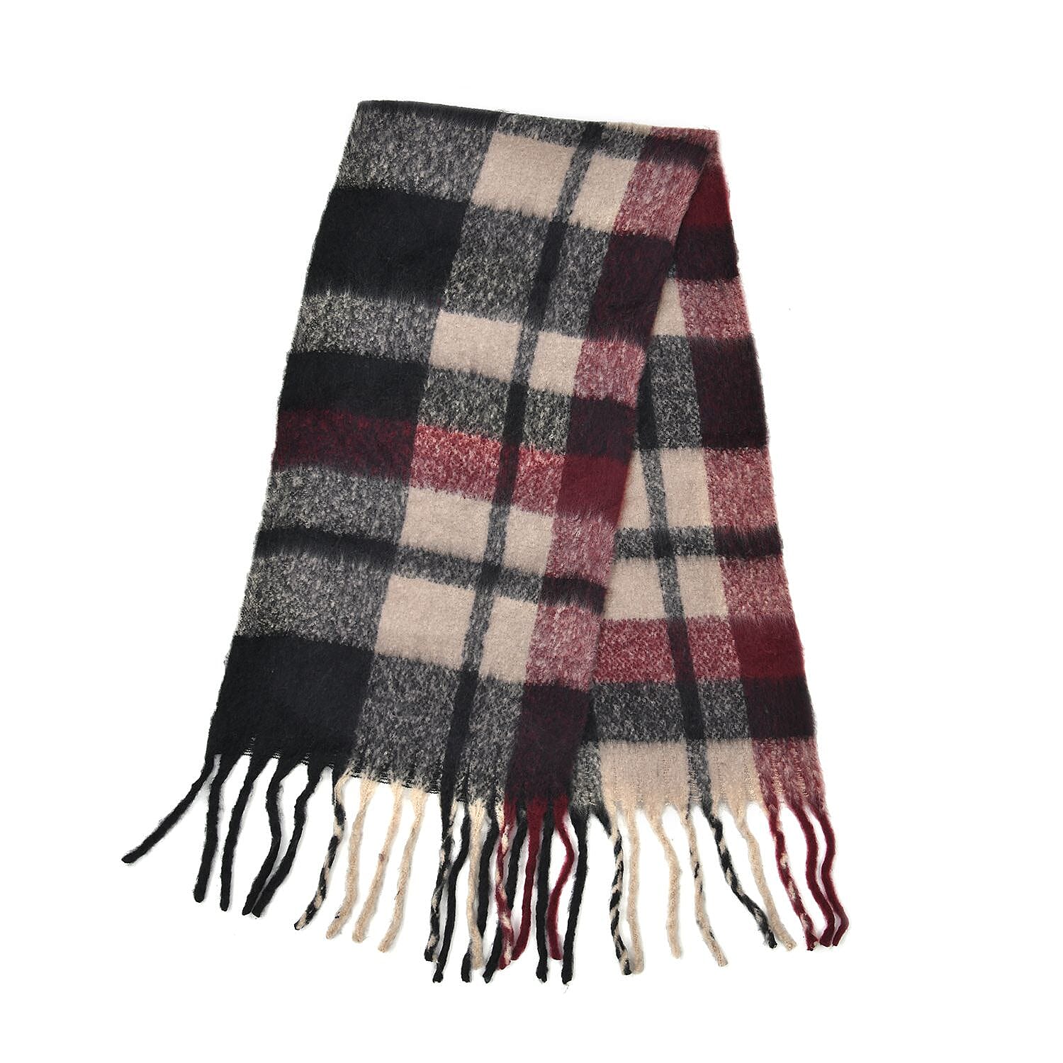 Polyester Printed Scarf - Burgundy