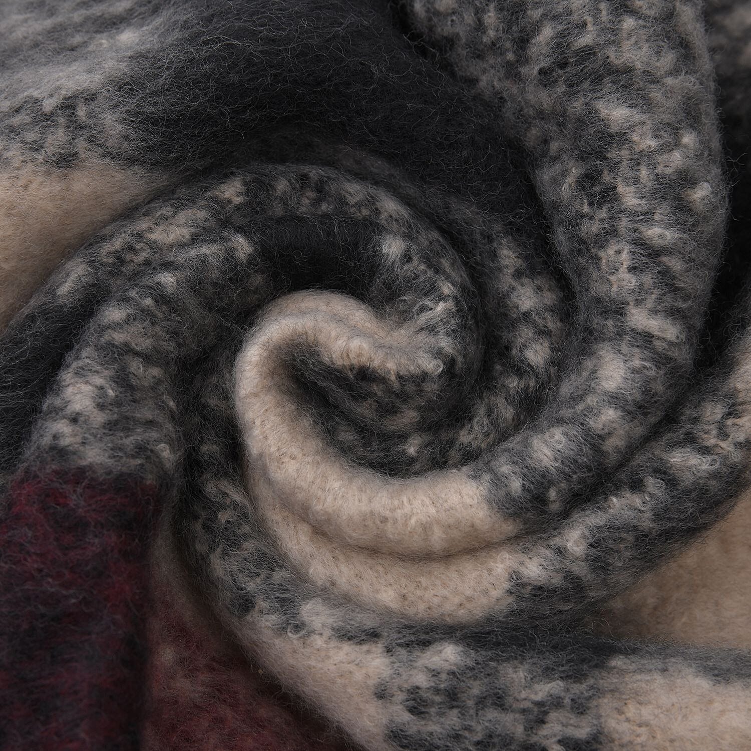 Polyester Printed Scarf - Burgundy