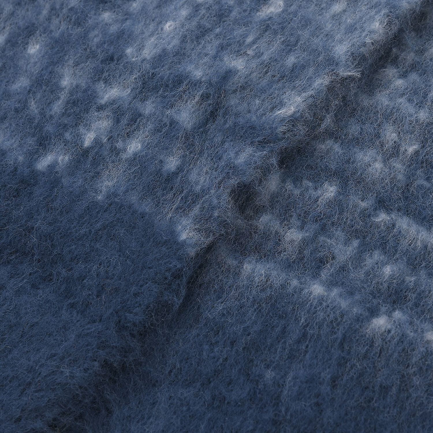 Check Pattern Scarf with Tassel (Size 182x75 Cm) - Blue - Grey