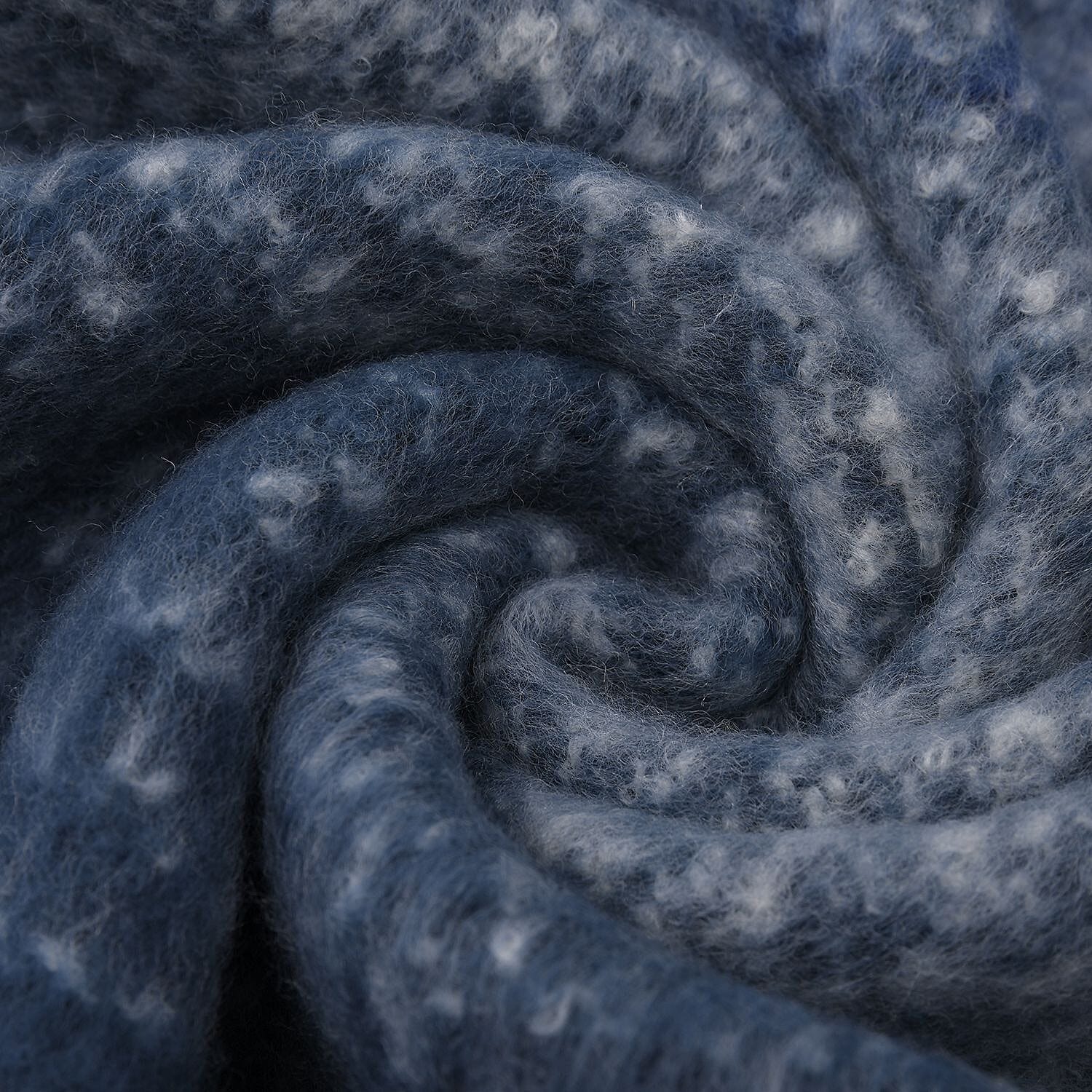 Check Pattern Scarf with Tassel (Size 182x75 Cm) - Blue - Grey