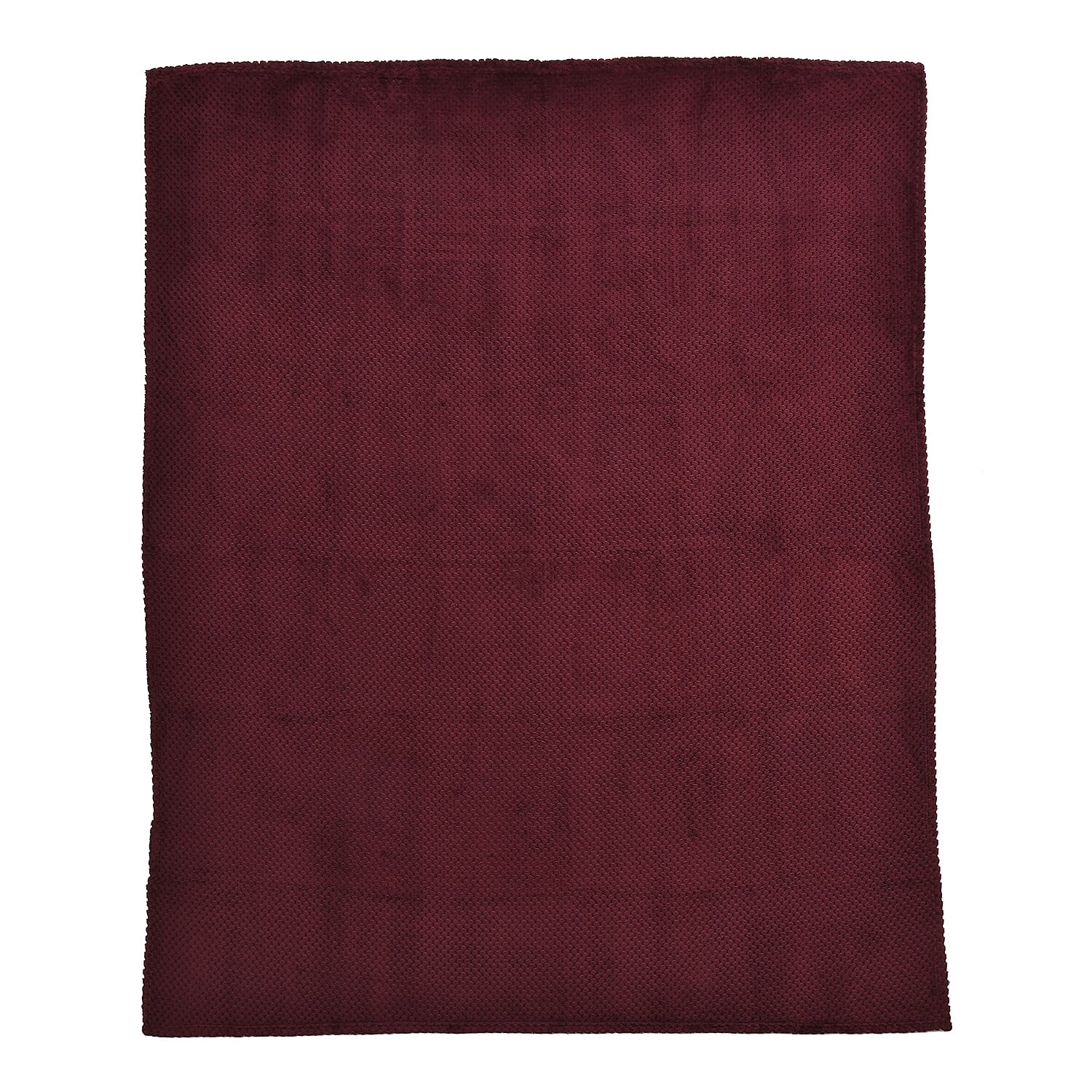 Set of 2 - Plush Jacquared Blanket with Cushion (Size 200x150 Cm) - Maroon