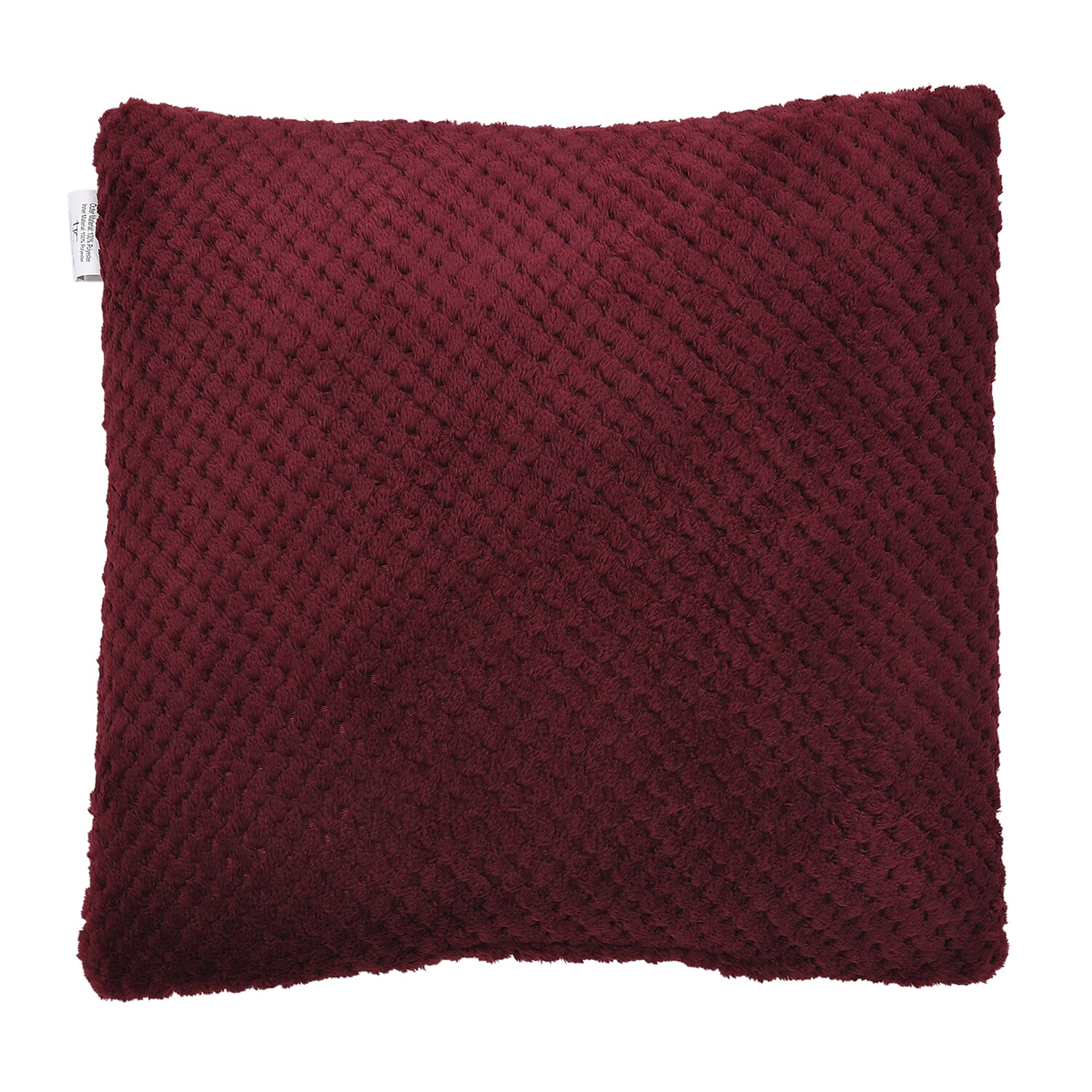 Set of 2 - Plush Jacquared Blanket with Cushion (Size 200x150 Cm) - Maroon
