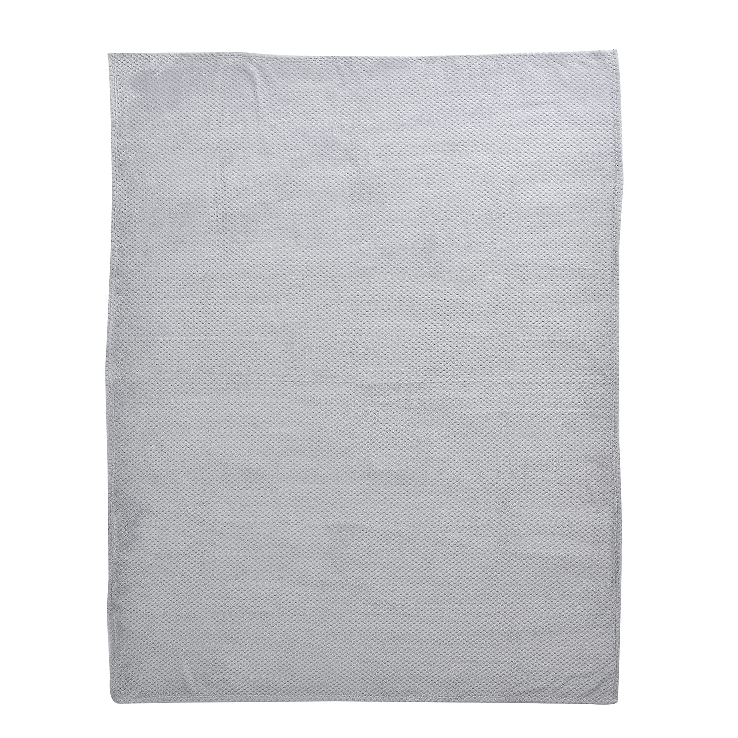 Set of 2 - Plush Jacquard Blanket with Cushion (Size 200x150 Cm) - Light Grey