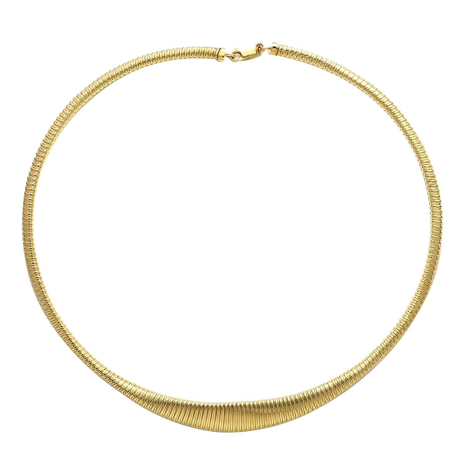 Maestro Collection- 9K Yellow Gold Graduated Tubogas Choker Necklace (Size - 20), With Lobster Clasp, Gold Wt. 16.62 Gms