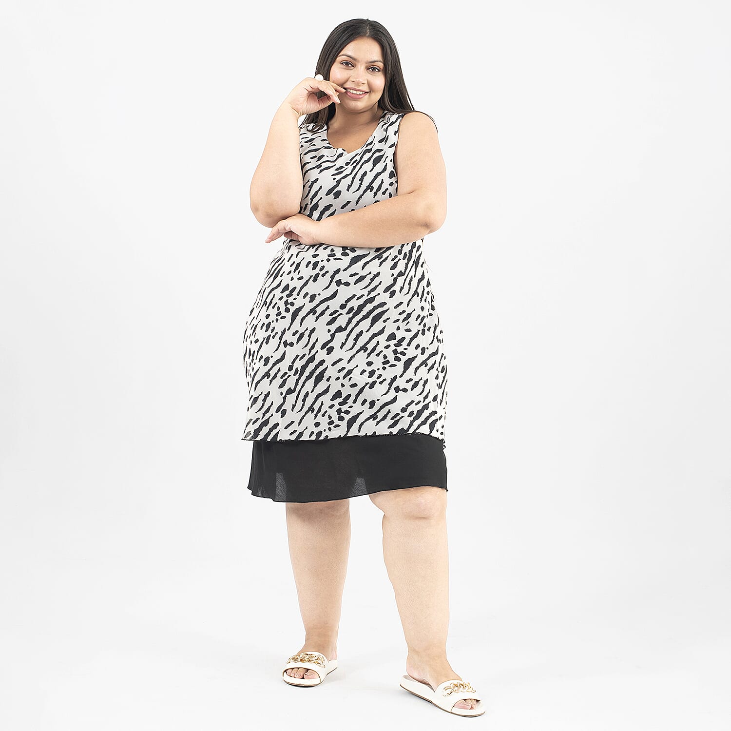 Tamsy Reversible Printed Dress (Size S,8-10) - White