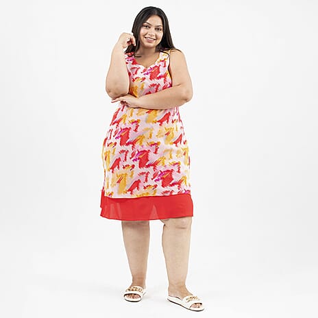 TAMSY Reversible Printed Dress (Size XL,20-22) - Red