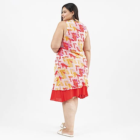 TAMSY Reversible Printed Dress (Size XL,20-22) - Red