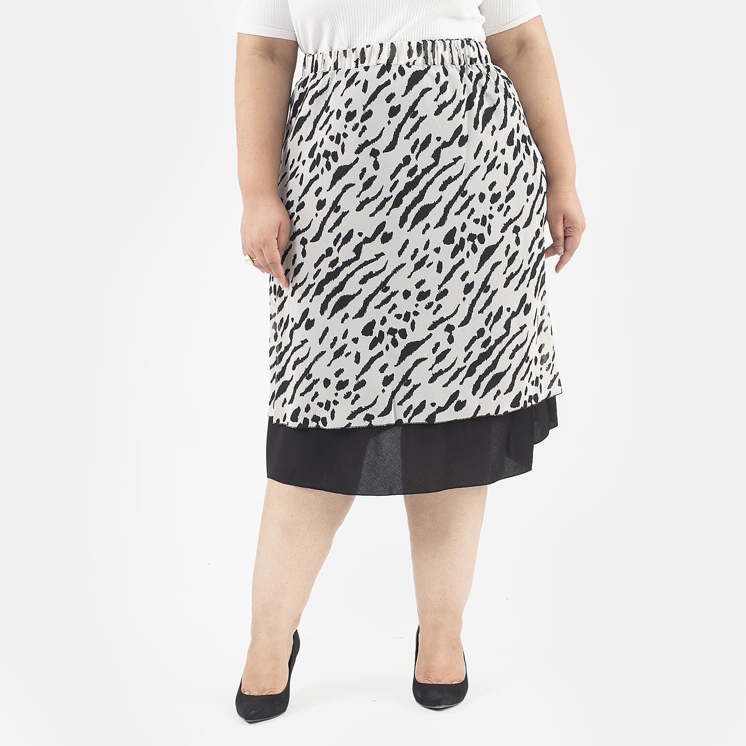 Tamsy Printed Reversible Skirt (Size S,8-10) - White