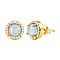 Rainbow Moonstone and Natural Cambodian Zircon Stud Earrings (with Push Back) in Vermeil Yellow Gold Overlay Sterling Silver 2.292 Ct.