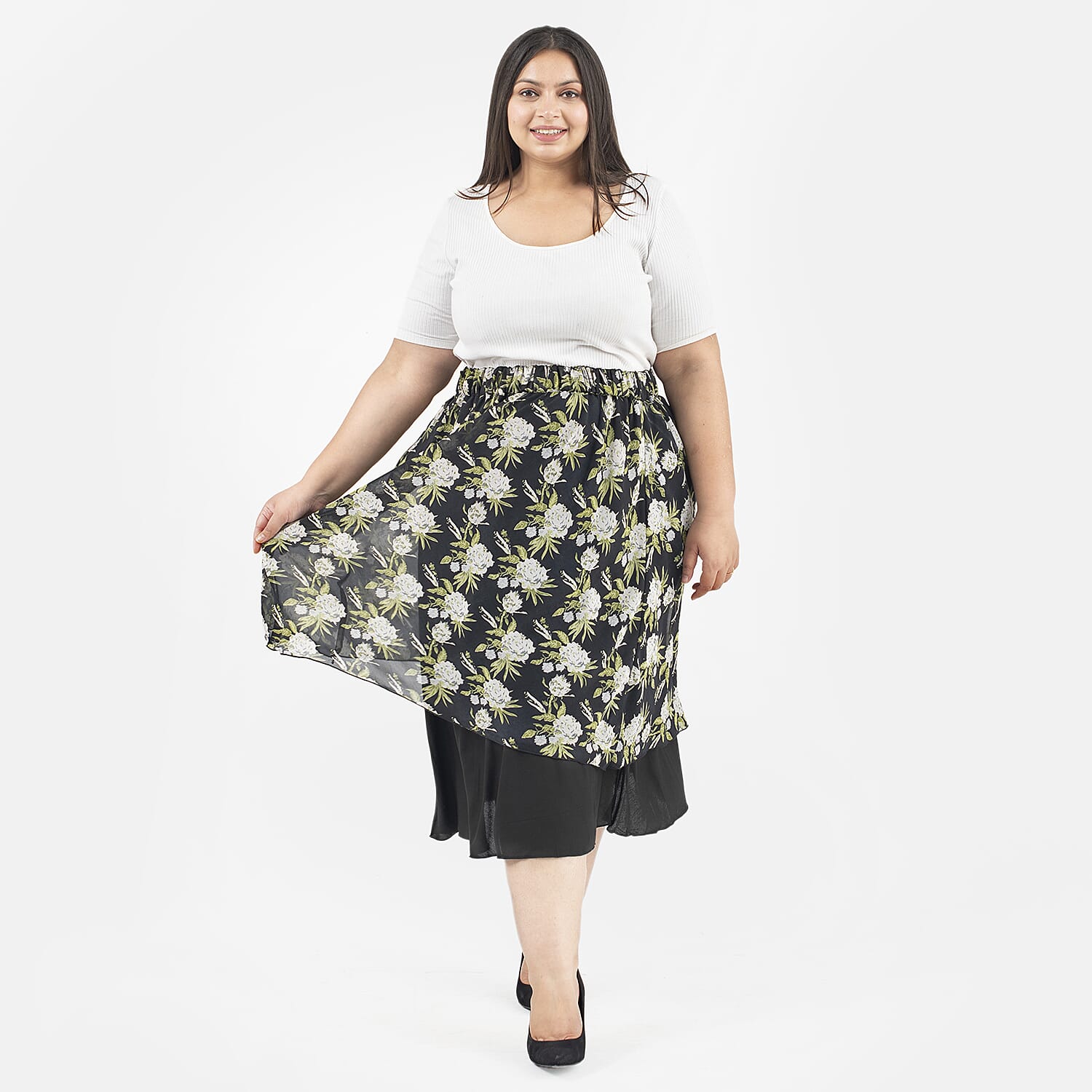 Tamsy Printed Reversible Skirt - White