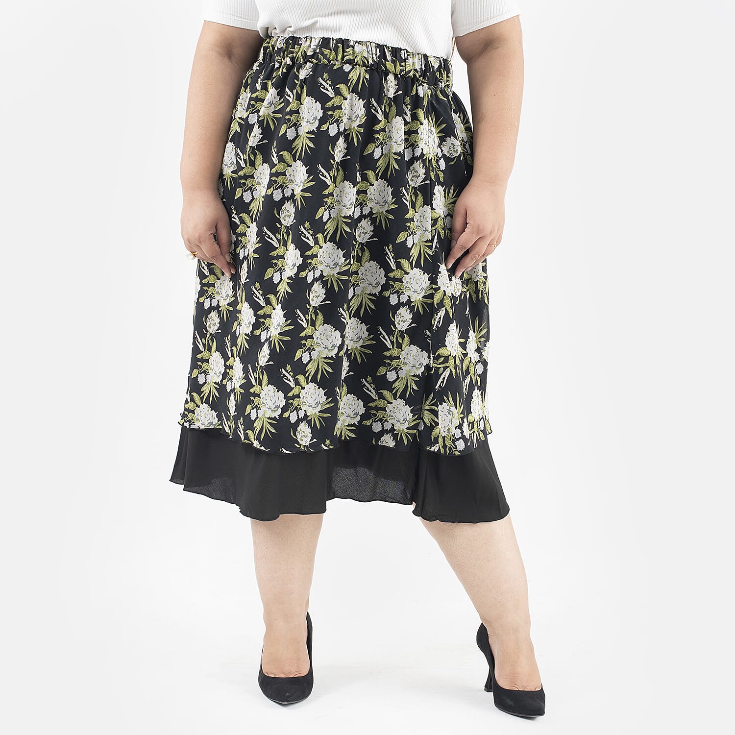 Tamsy Printed Reversible Skirt - White