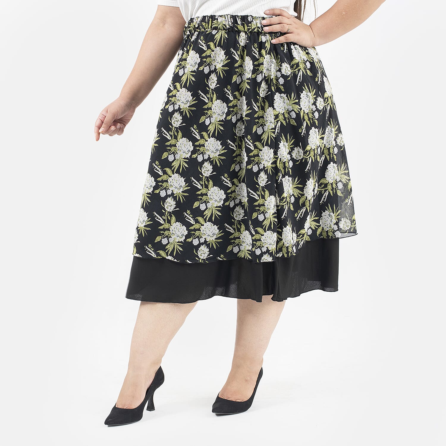Tamsy Printed Reversible Skirt - White