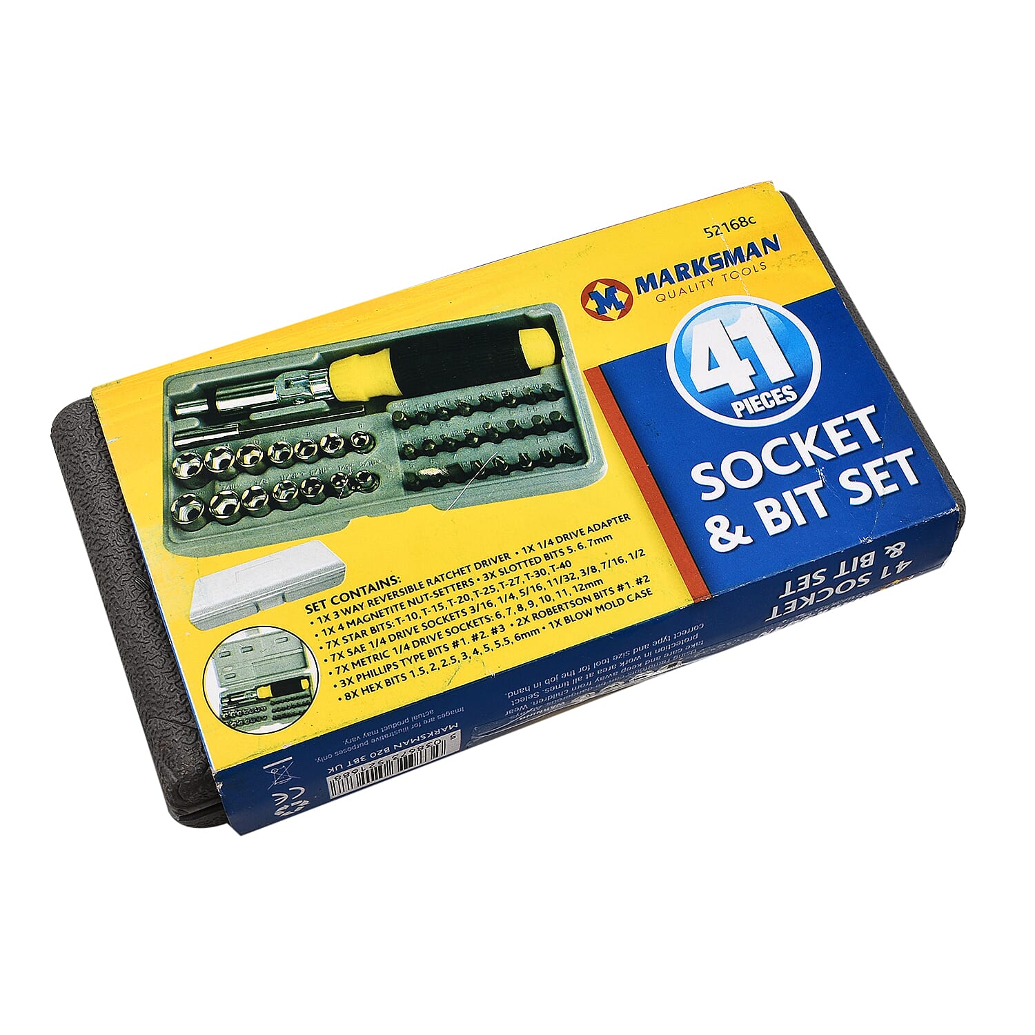 41 Piece Socket and Bit Set in Grey Molded Case (Size 21x11x4 Cm)