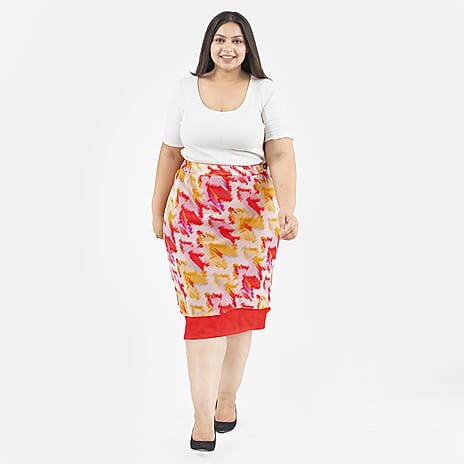 Tamsy Printed Reversible Skirt (Size S,8-10) - Red