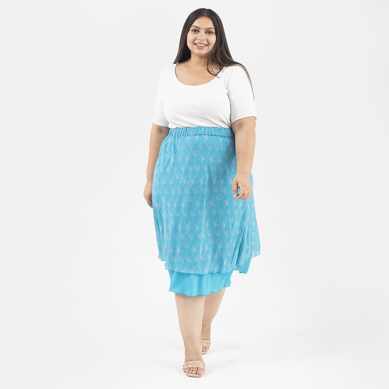 Tamsy Printed Reversible Skirt - White