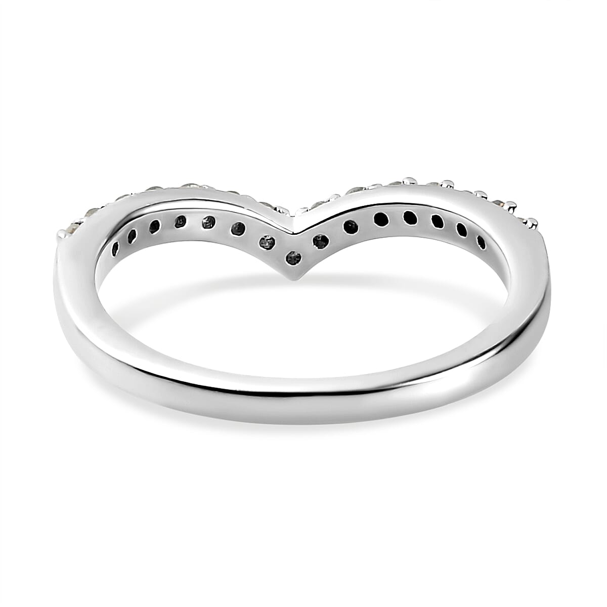 Alexandrite Wishbone Ring in Platinum Overlay Sterling Silver