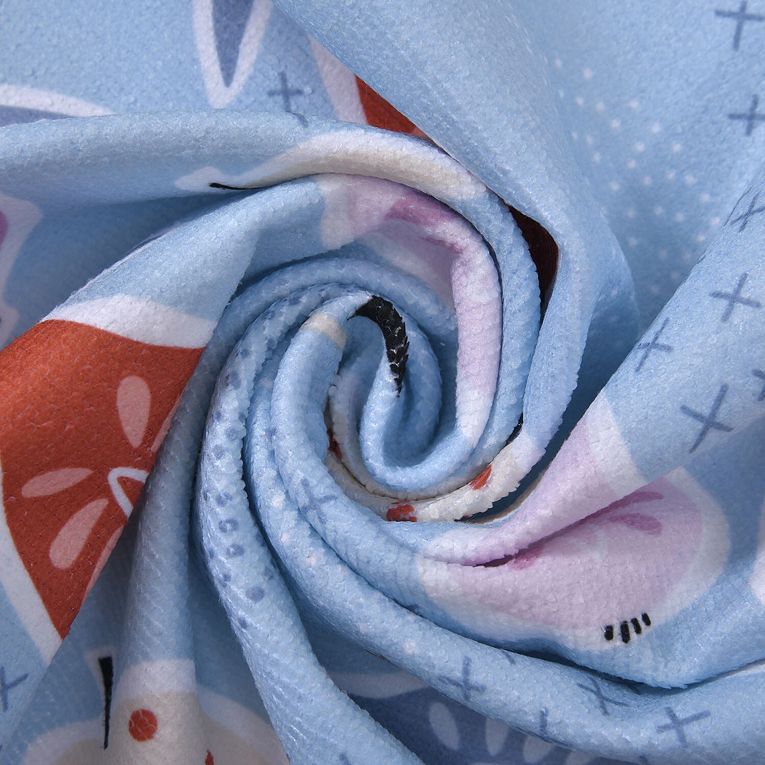 Set of 3 - Microfibre Fruit Pattern Kitchen Towels (Size 60x40 Cm) - Blue & Multi