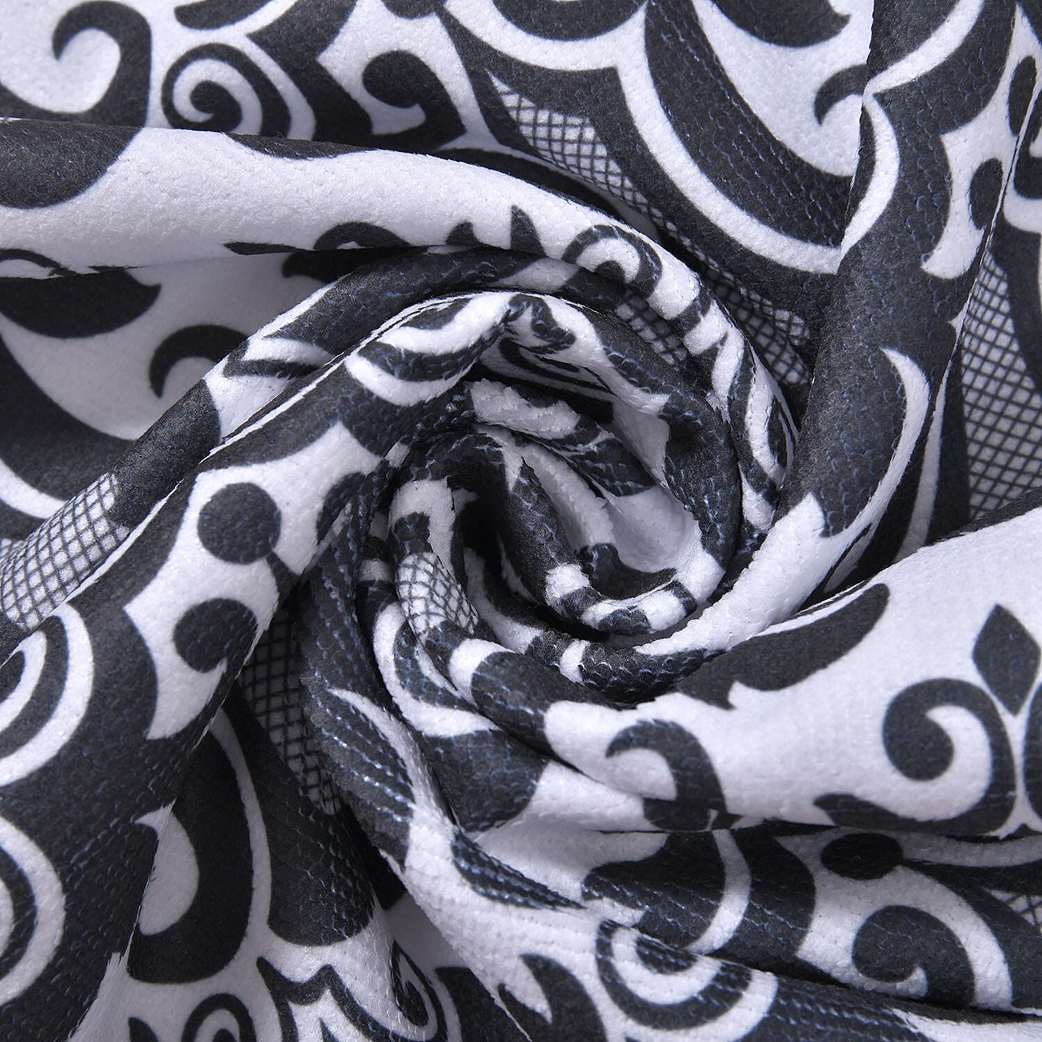 Set of 3 - Microfiber Damask Pattern Kitchen Towels (Size 60x40 Cm) - Black & Multi