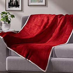 Deluxe Range- Sherpa Plush Blanket (200 x 150 cm)- Navy