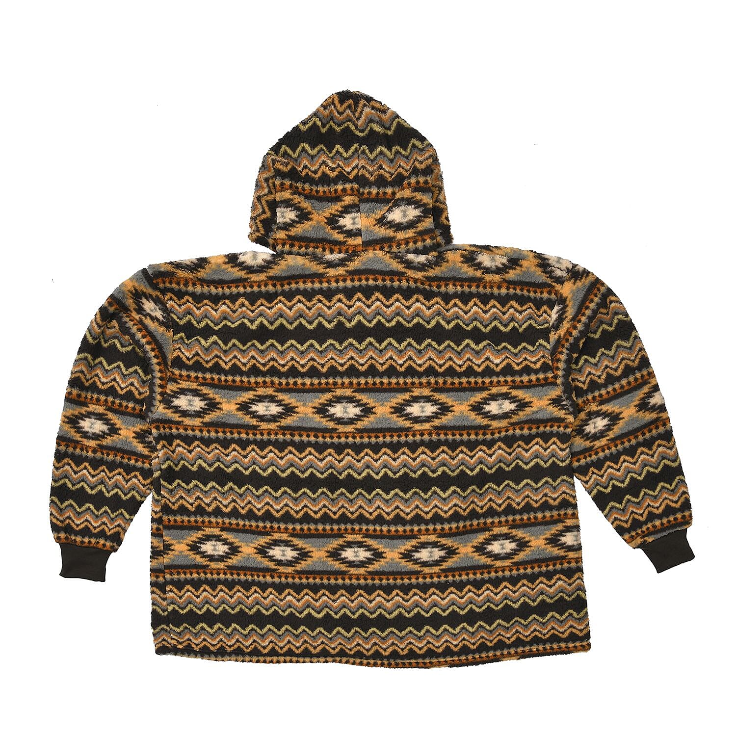 Luxurious Super Soft Sherpa Blanket Hoodie (Over Sized - 194x98Cm) - Brown