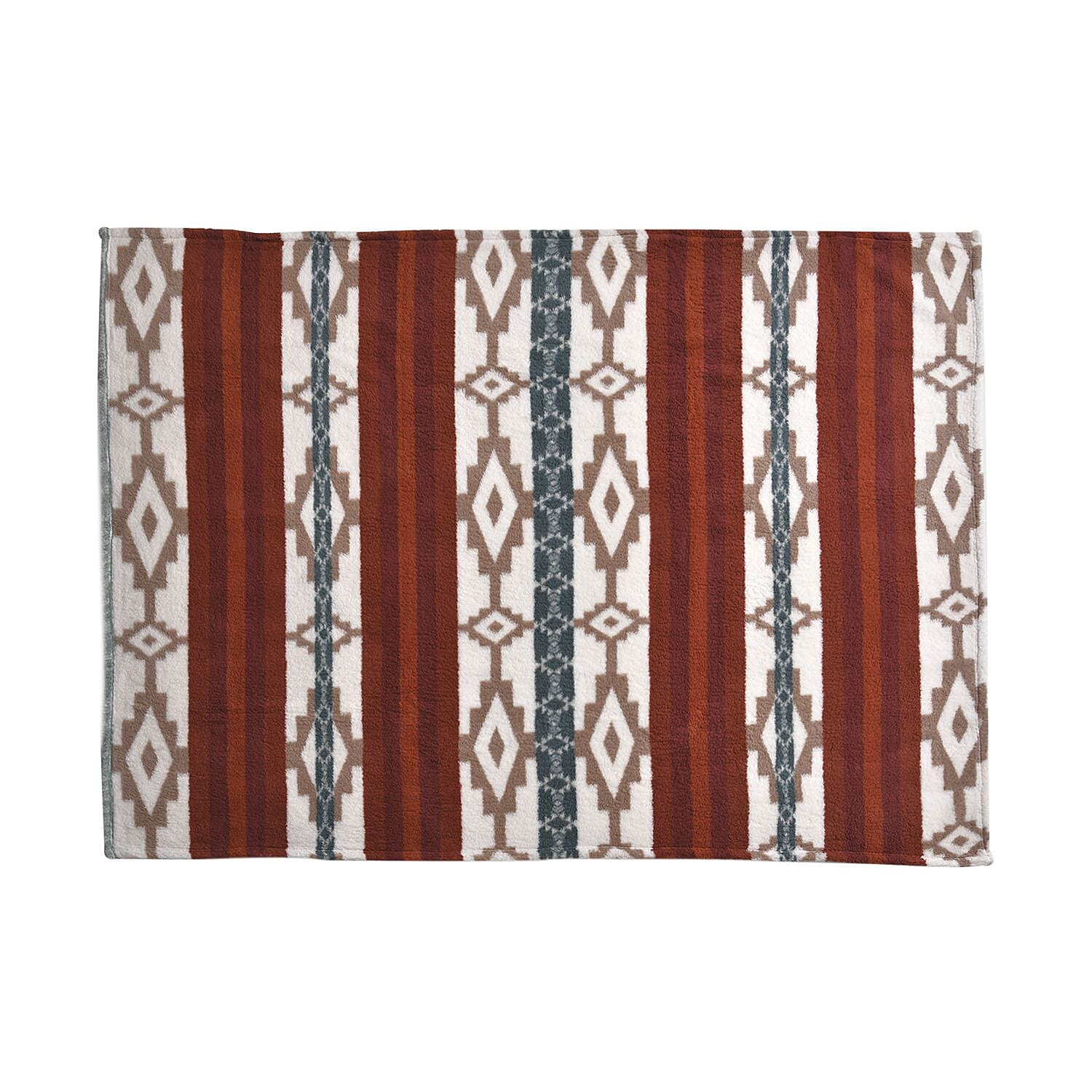  Polyester Tribal Blanket (Size 200x1 cm) - Red & Gray