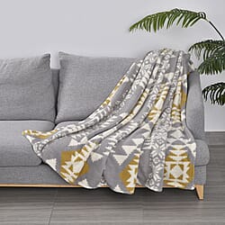  Polyester Tribal Blanket (Size 200x1 cm) - Red & Gray