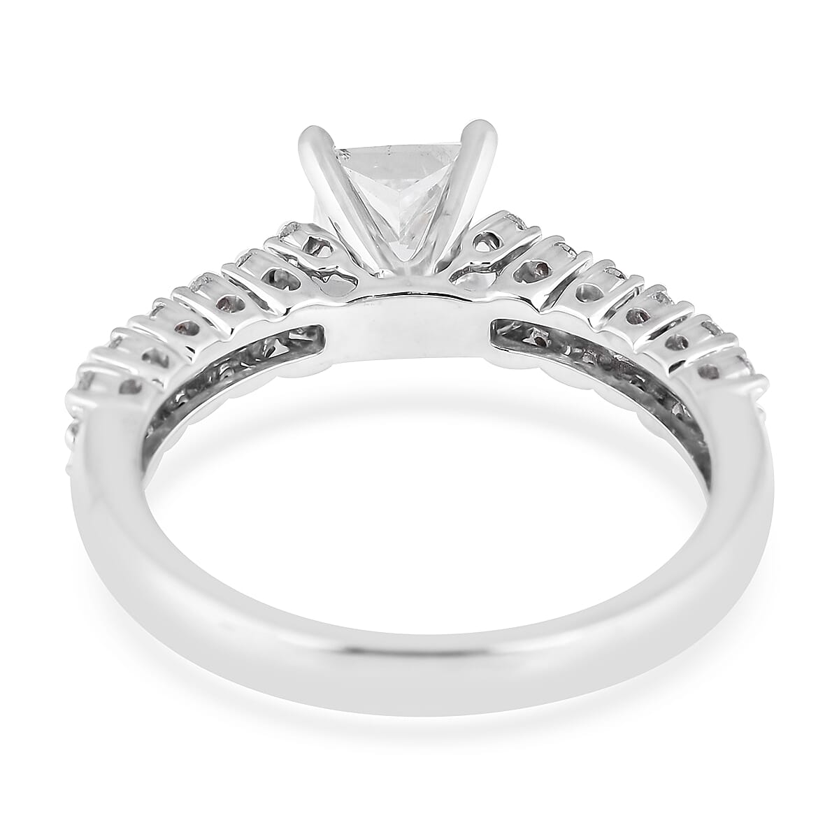 NY Close Out Deal 14K White Gold Independent Laboratory Certified Diamond (I1-G-H) Ring 1.40 Ct, Gold Wt. 3.50 Gms