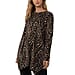 TAMSY Zebra Print Tunic Top - Black and Camel