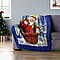 Santa Claus and Snow Man Pattern Christmas Blanket - Blue, Red and Brown