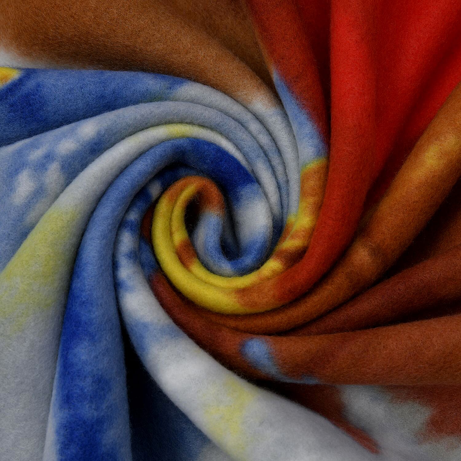 Santa Claus Pattern Christmas Blanket (Size 170x130 Cm) - Blue, Red and Multi