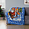 Santa Claus and Snow Man Pattern Christmas Blanket - Blue, Red and Brown