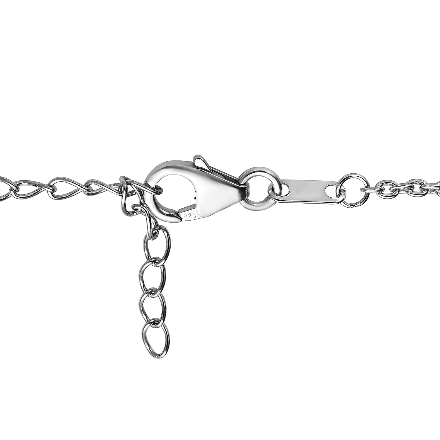 Blue Diamond Cluster Necklace (Size - 18 with 2 Inch Ext.) in Platinum Overlay Sterling Silver 3.00 Ct, Silver Wt. 10.74 Gms