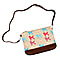 100% Cotton Canvas Dog Pattern Mini Crossbody Bag (Size 24x17x4 Cm) - Beige