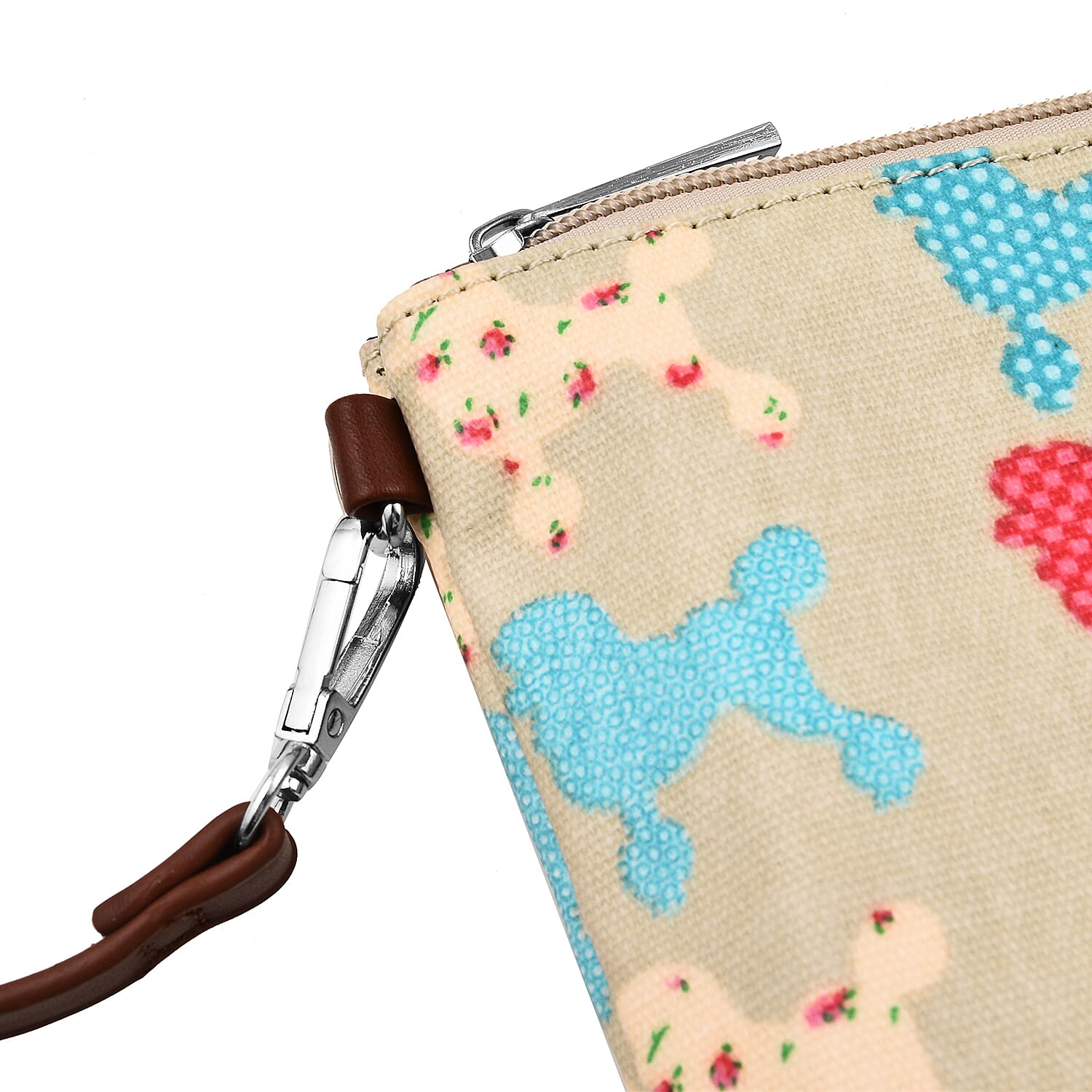 100% Cotton Canvas Dog Pattern Mini Crossbody Bag (Size 24x17x4 Cm) - Beige