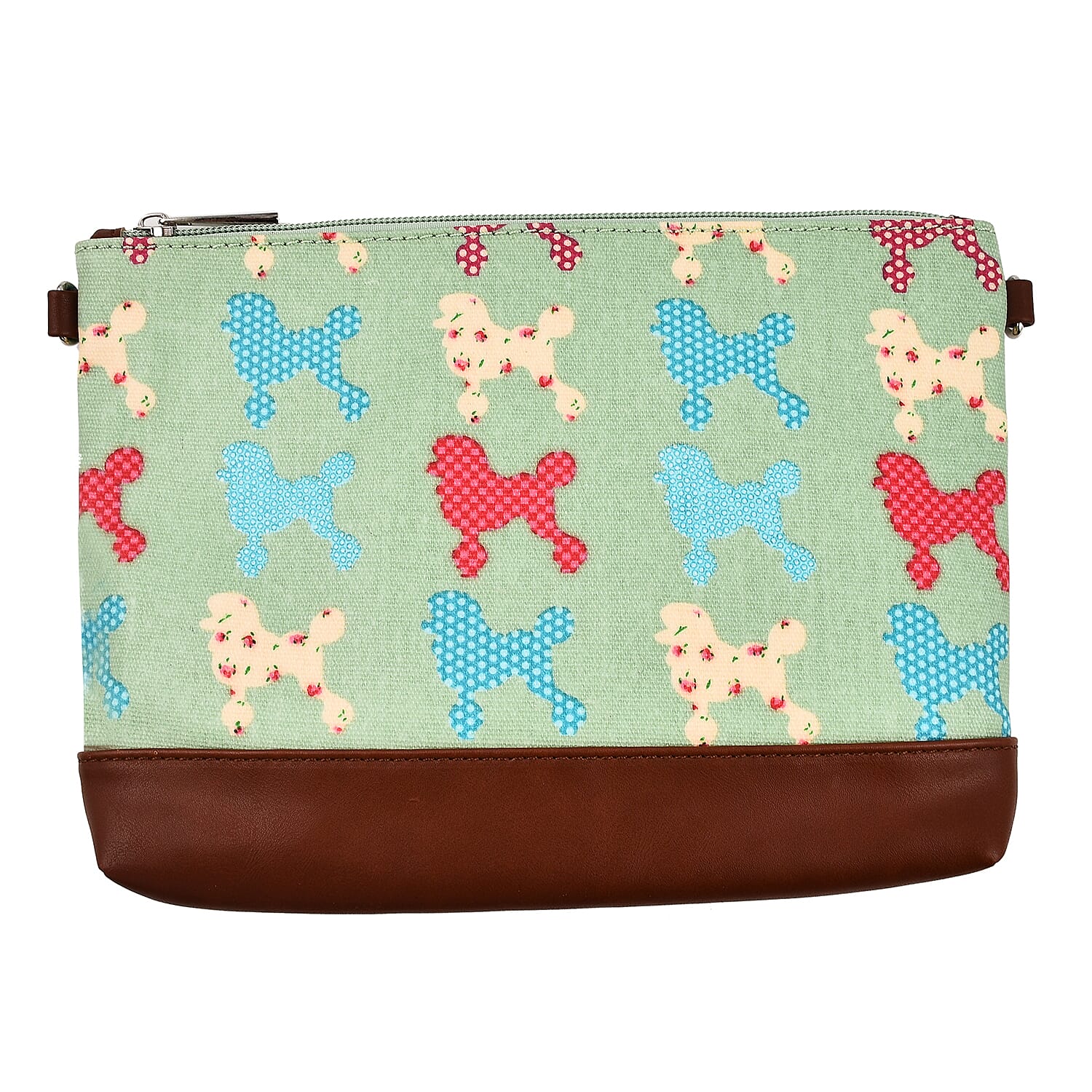100% Cotton Canvas Dog Pattern Mini Crossbody Bag (Size 24x17x4 Cm) - Green