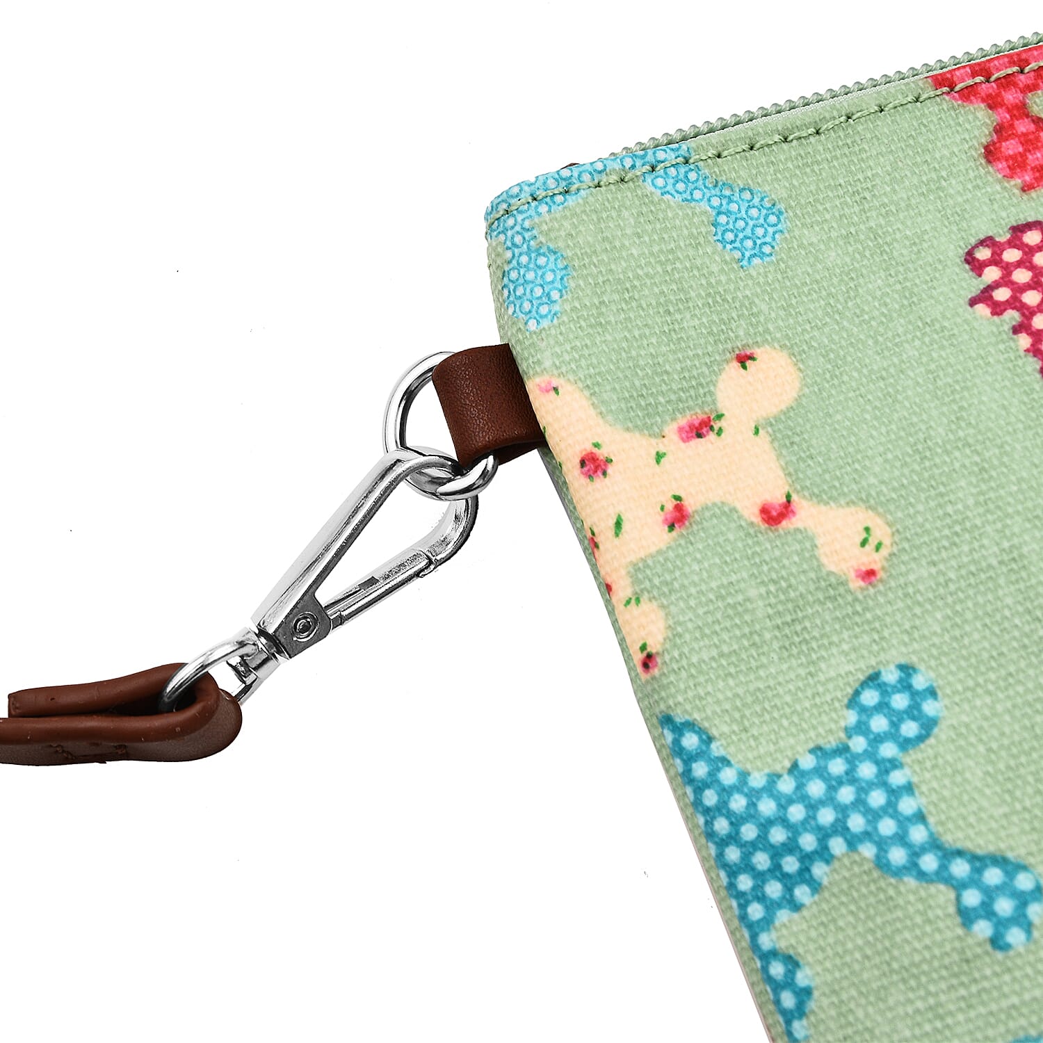 100% Cotton Canvas Dog Pattern Mini Crossbody Bag (Size 24x17x4 Cm) - Green