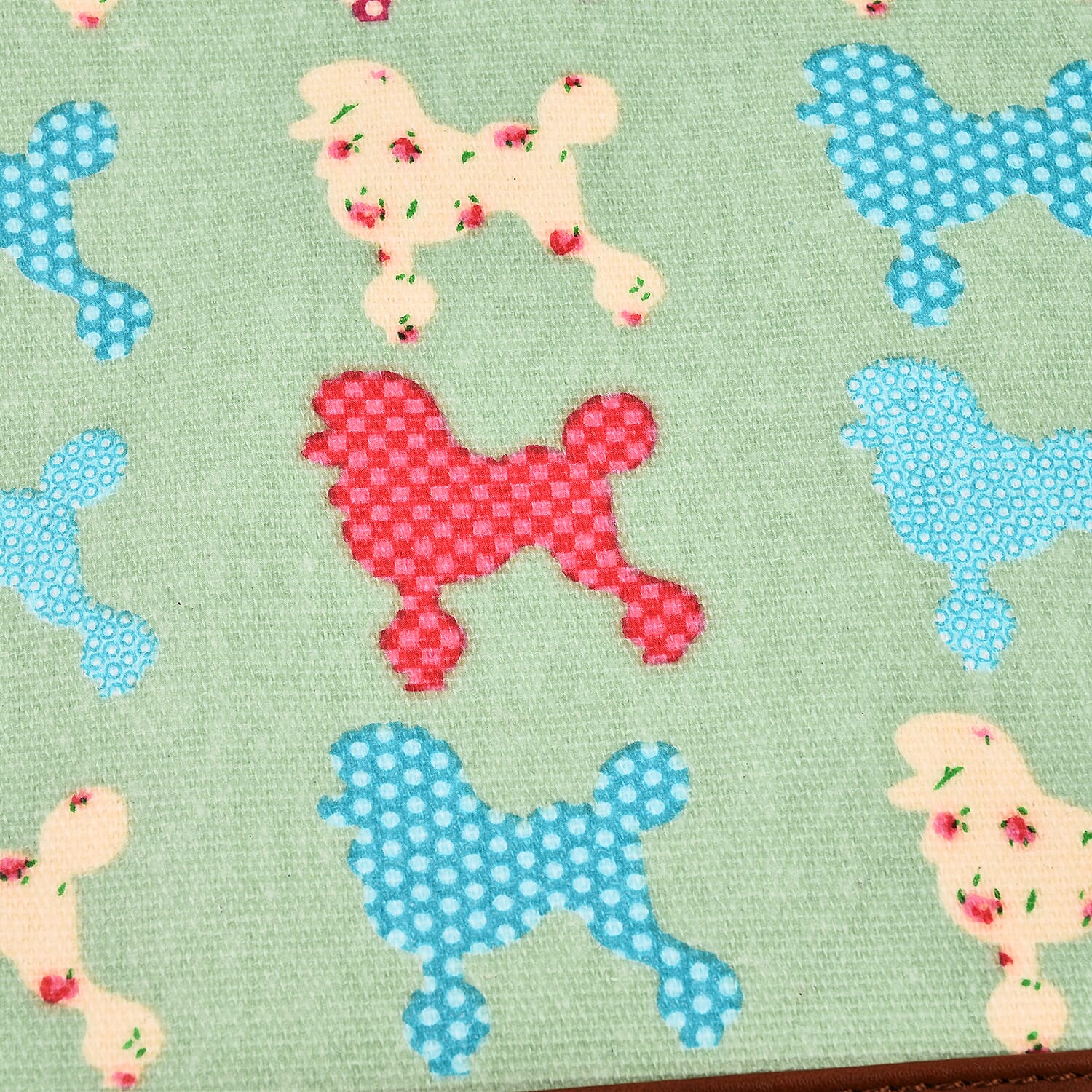 100% Cotton Canvas Dog Pattern Mini Crossbody Bag (Size 24x17x4 Cm) - Green