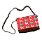 100% Cotton Canvas Dog Pattern Mini Crossbody Bag (Size 24x17x4 Cm) - Fuchsia