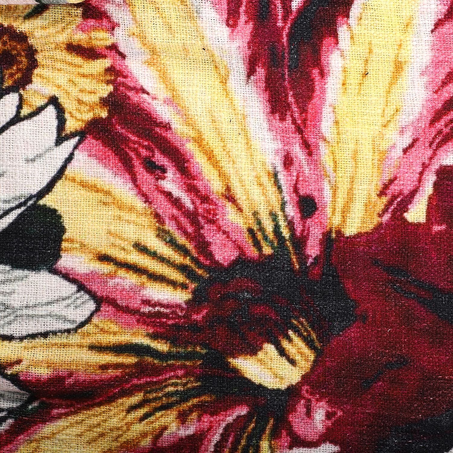 Luxurious 100% Cotton Slub Throw Blanket with Frill (Size 180x130 Cm) - Multi