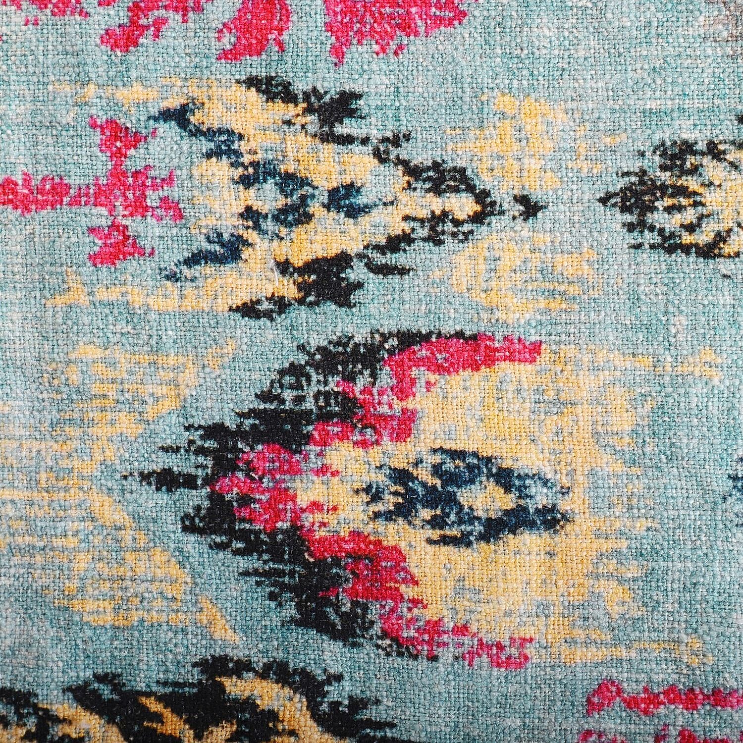 Cotton Slub Digital Printed Throw Blanket with Tassels (Size 180x130 cm) - Grey