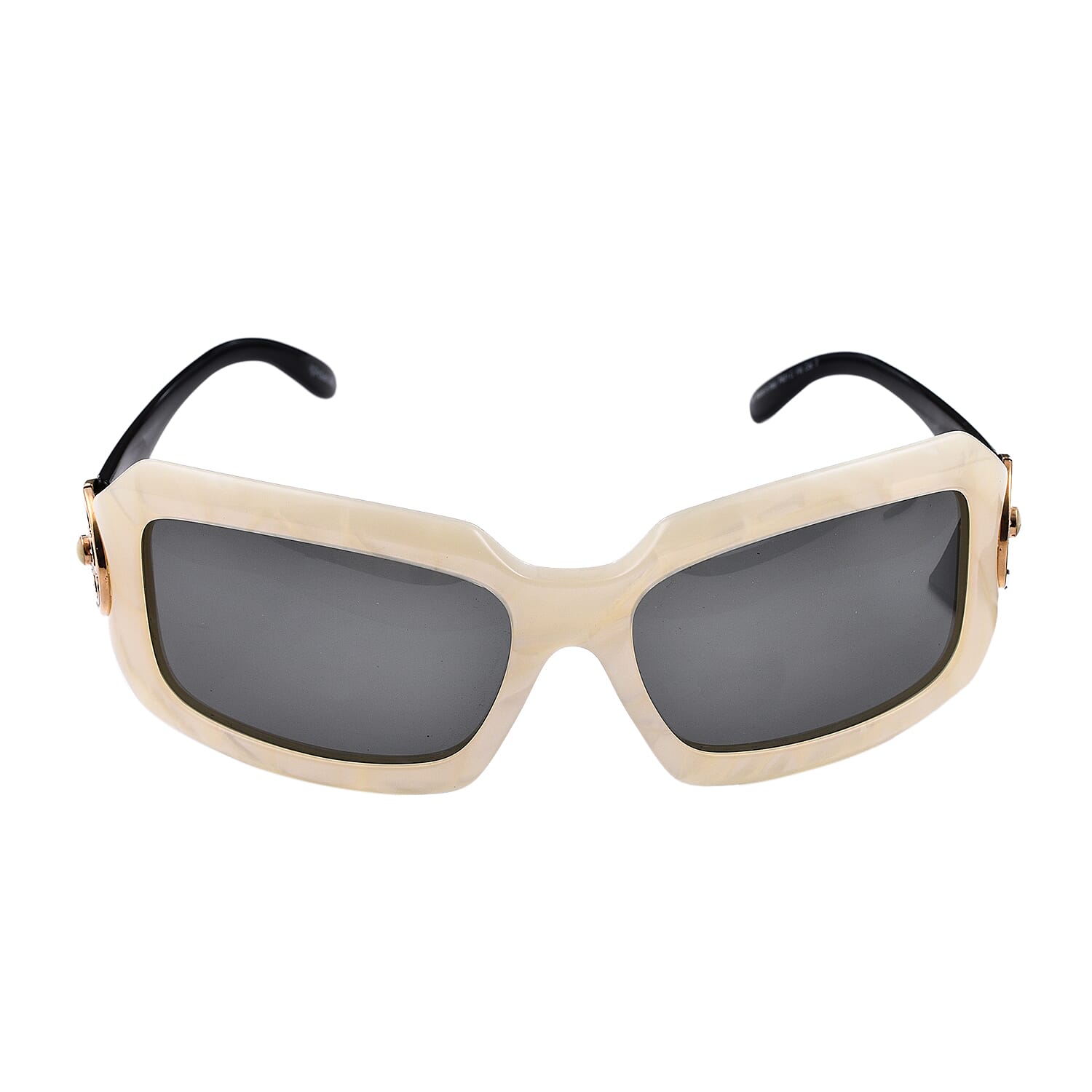 POLAROID Womens Oversize Biege Sunglass with Grey Lenses