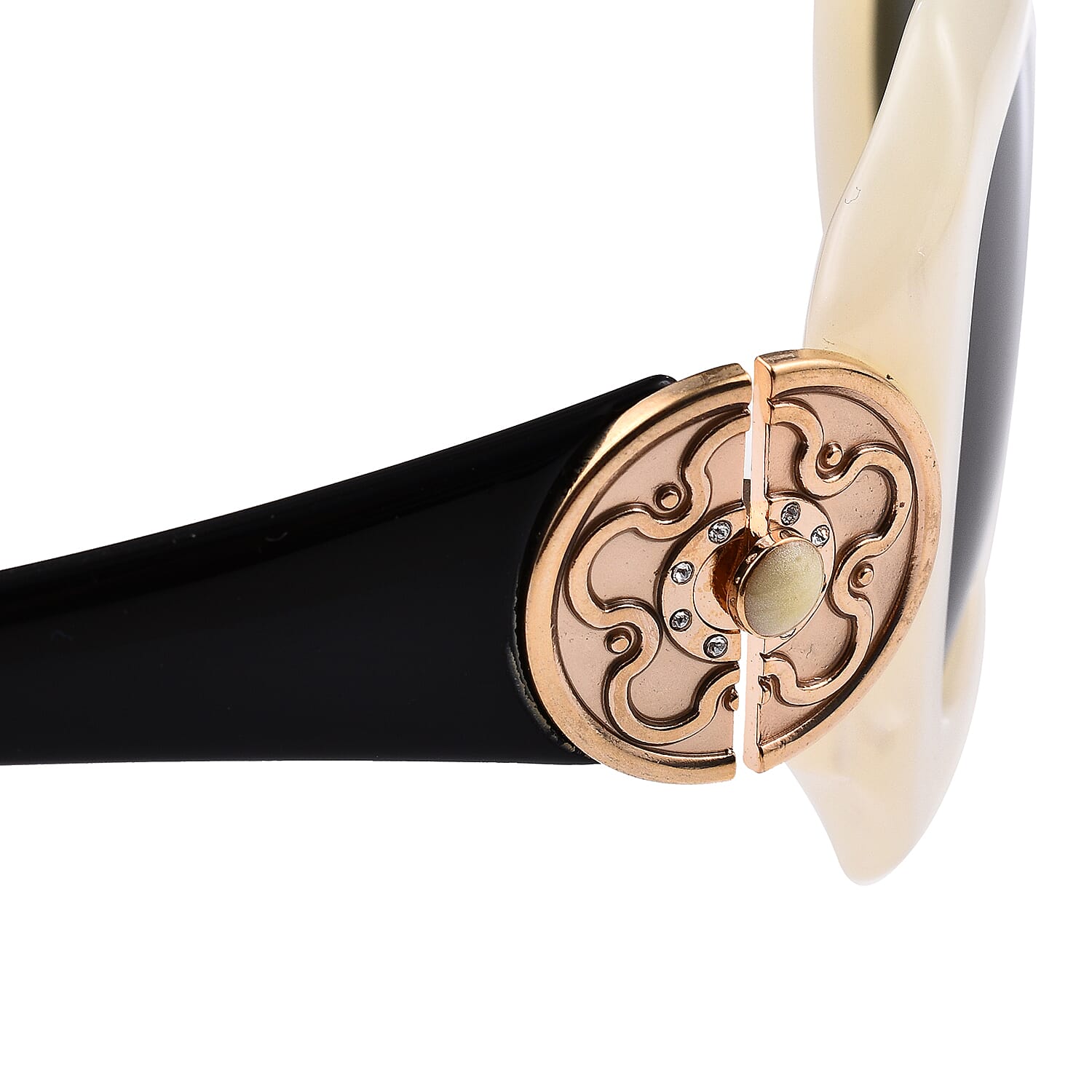 POLAROID Womens Oversize Biege Sunglass with Grey Lenses