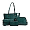 4 Piece Set - PASSAGE Croc Embossed Tote Bag, Crossbody Bag, Clutch Bag and Wallet - Plum