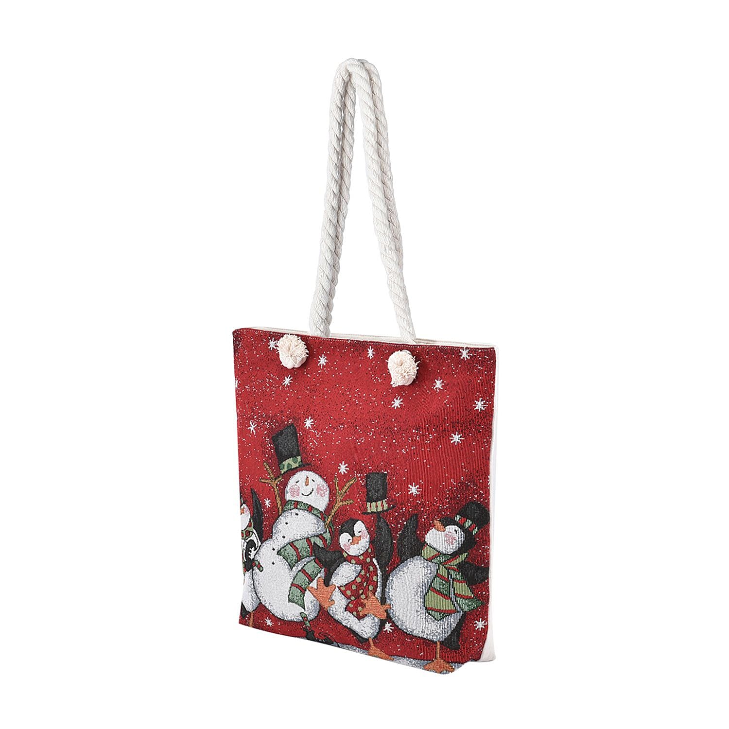 Snowman Tote Bag - Red 